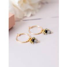 Friihof+Siig Tia pearl green Gold hoops forgyldt - | Modetøj til kvinder hos Online-mode