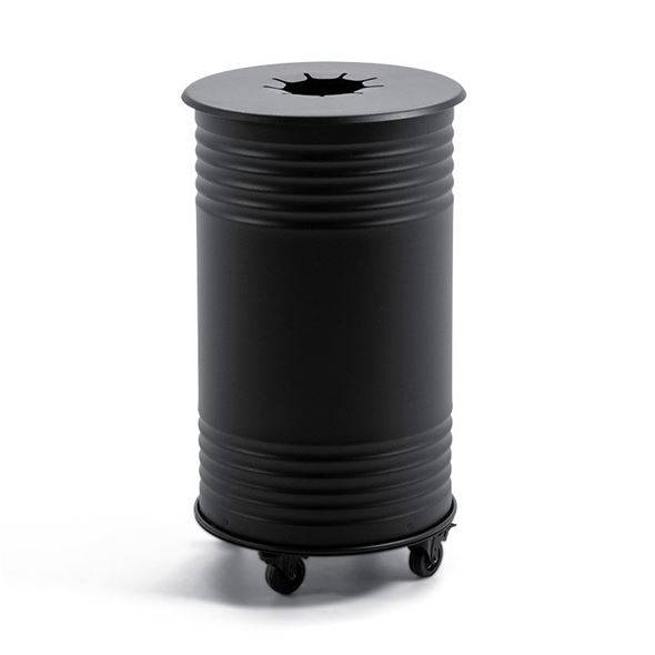 Affaldsbeholder Tin, H 600 mm, hjul, single, låg til flasker/dåser, so