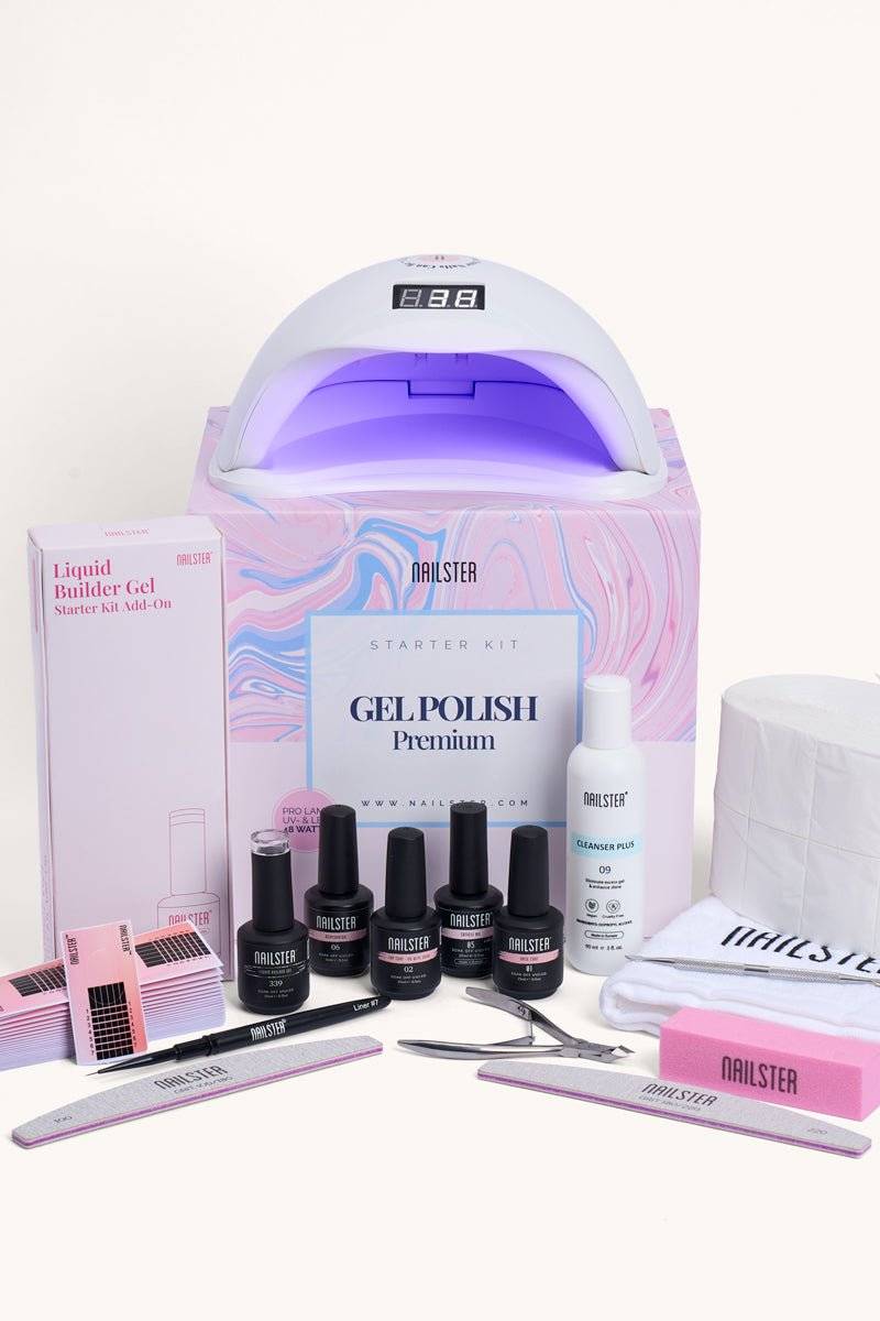 Builder Gel Starter Kit Premium - Inklusiv UV neglelampe - Negleforlængelse - Lav negle hjemme
