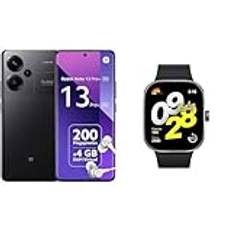 Xiaomi Redmi Note 13 Pro+ 5G, 2,8 GHz, 12 GB + 512 GB mobiltelefon utan kontrakt, svart (DE version) & Redmi Watch 4 Obsidian Black