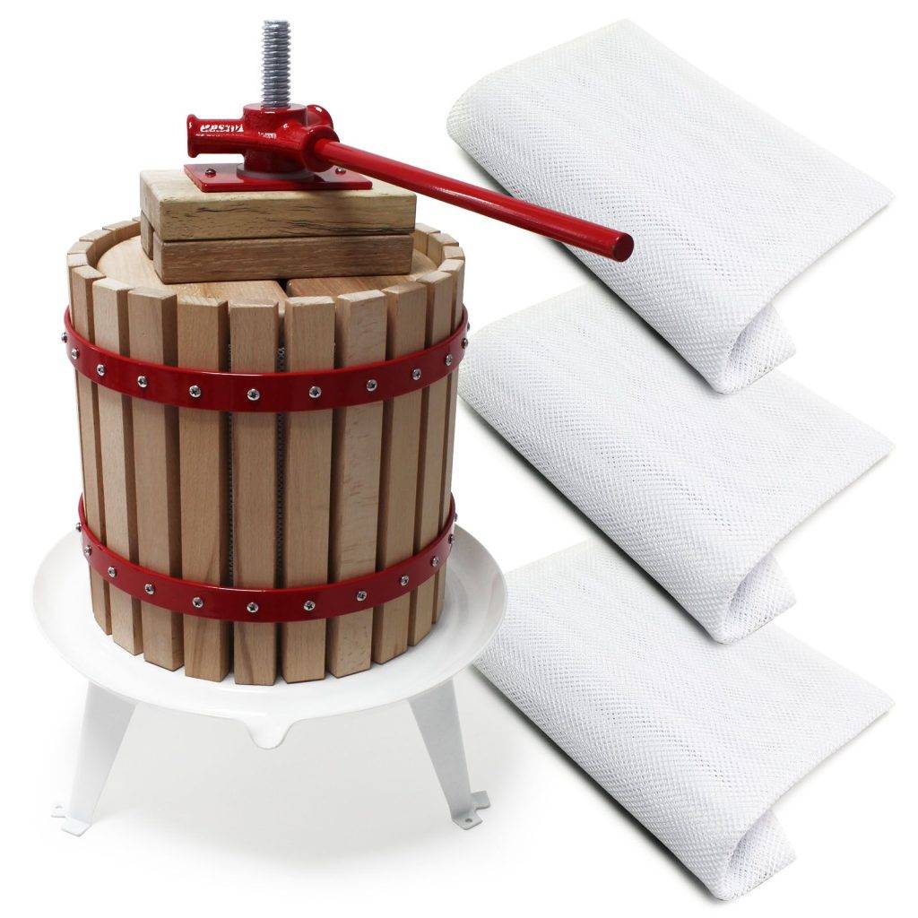 Fruktpress 30 liter 3 st tygpåse