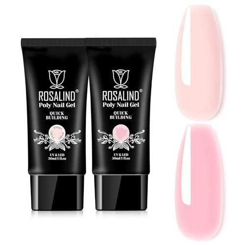ROSALIND Poly Nail Gel Set Mjuk Rosa&Pärlorosa 30ml*2 UV Förlängning