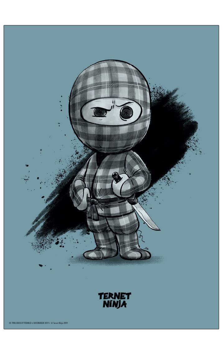 Ternet Ninja, blå A3 (29,7x42 cm)