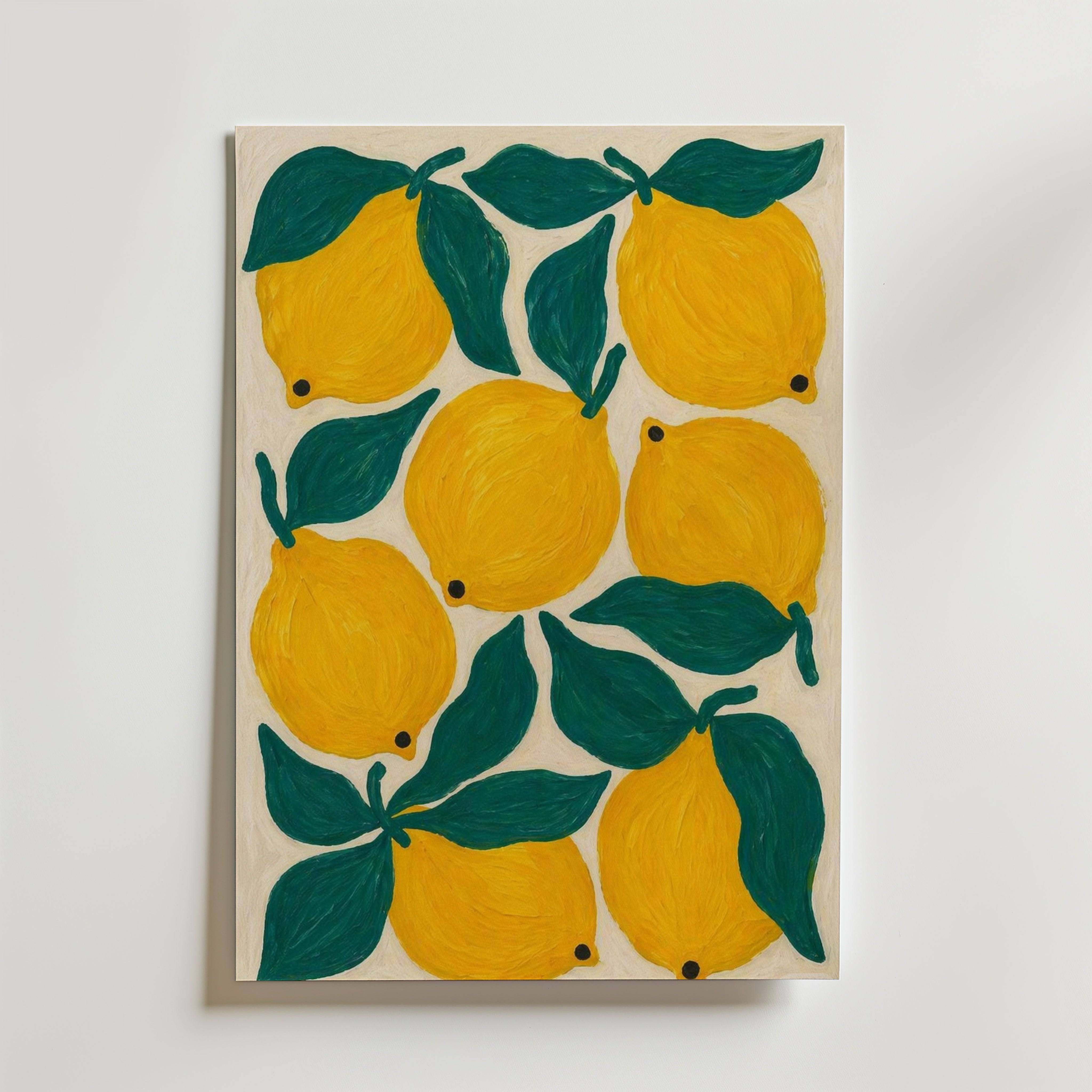 Sunny Lemons Poster - Fine Art Poster 40x50 cm