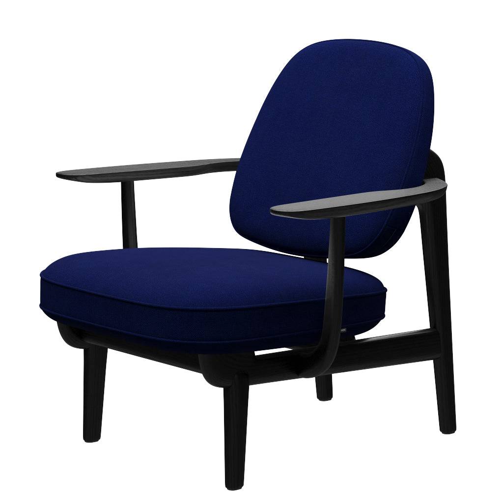 Fred Lænestol, sortfarvet ask fra Fritz Hansen Hallingdal - 773 Dark Blue - Jacobsen Plus