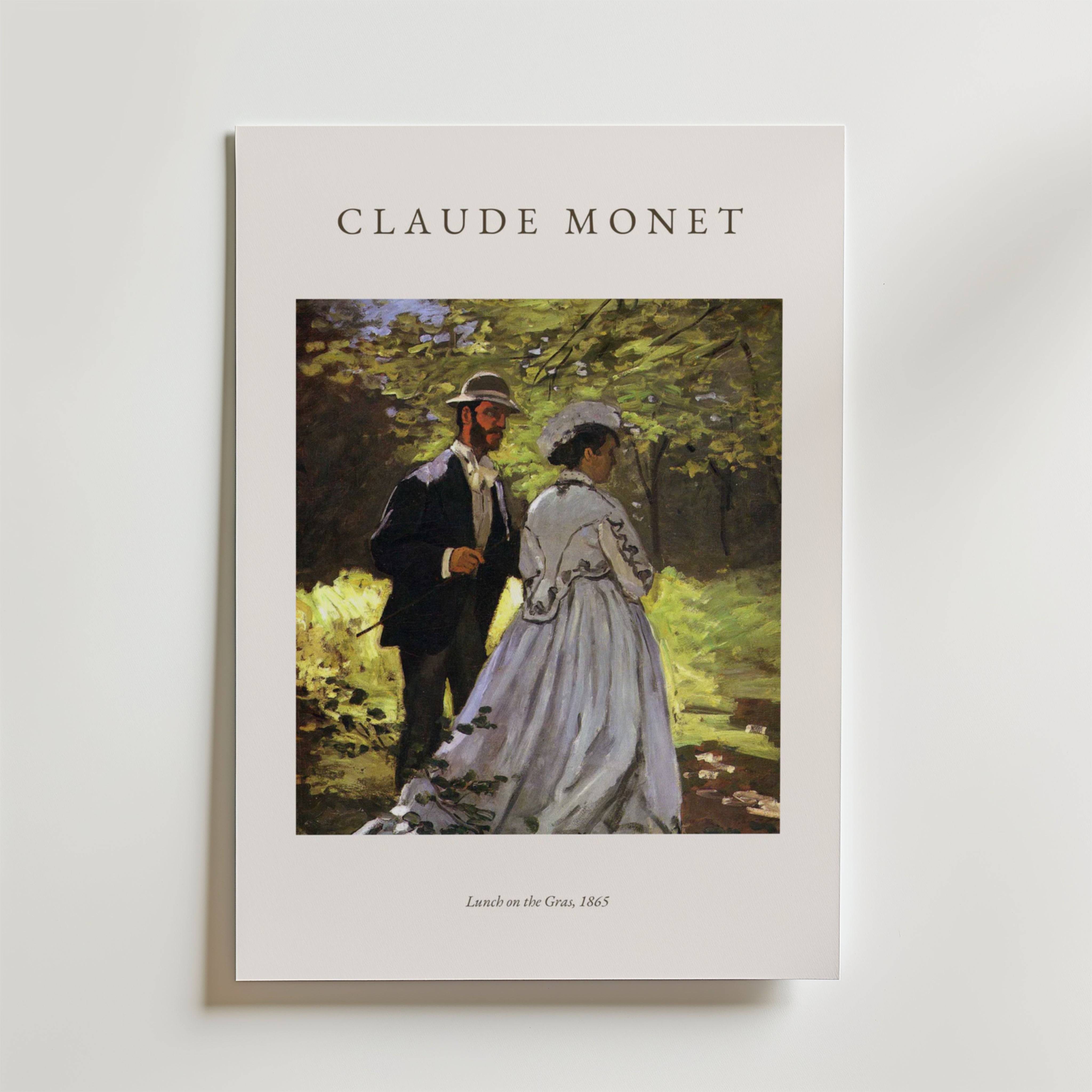 Claude Monet Lunch On The Grass Poster - Premium Canvas 70x100 cm