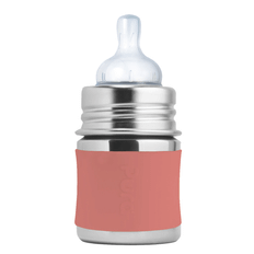 Pura Stainless Pura - Nappflaska Rostfritt Stål med Silikonhölje 150 ml, Rose