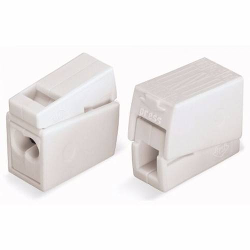WAGO 224-112 2 Way Push In Lighting Terminal Connector - Single - White