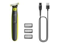 (ComputerSalg) Philips Norelco OneBlade OneBlade 360 QP2724/23 Face, Folierakapparat, Grå, Lime, QP210, QP220, QP230, QP610, QP620, QP410, QP420, Batteri, Nickel-metallhydrid (NiMH), inbyggd