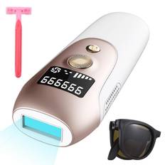 2-in-1 Laser Hair Removal with Skin Rejuvenation Mode At-home IPL Hair Removal Device 5 Gears EU Plug vit/gyllene