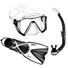 Mares i3 + X-One + Bay snorkelset (vit-svart, M/L (39-43))