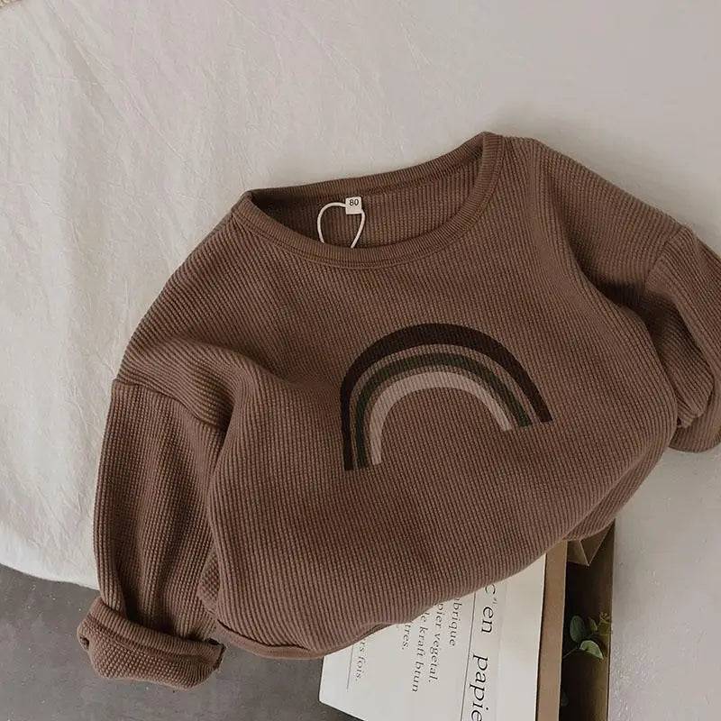 Mini Fashion™ - Lämplig för varje årstid - Långärmad t-shirt Brun / 80 (12-18 månader) | Pedagogiska Träleksaker (size)