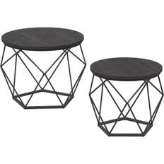 Runda soffbord set, modern stil, avtagbar skiva