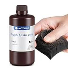 Anycubic Ultra Tough Resin, 3D Printer Resin med Jättebra Slagtålighet, Hög Flexibilitet och Låg Lukt, Brett Kompatibel med alla LCD Resin 3D-Skrivare (1 kg, Svart)