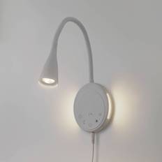 Lindby LED-läslampa Zayna, vit, plast, dimbar
