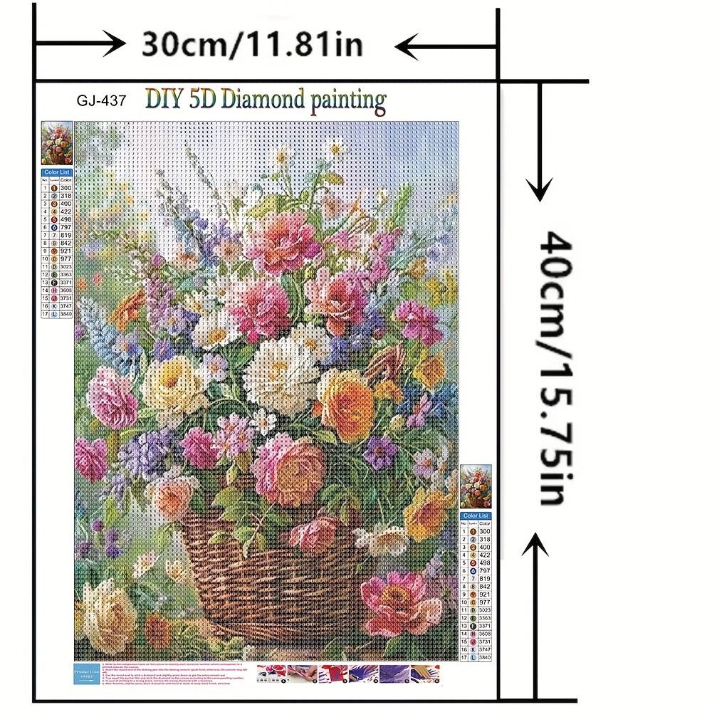 1pc Diy Diamond Painting Full Stitched Flower Basket Home Decoration Mosaic Kit 30*40cm/15.75*11.81in
