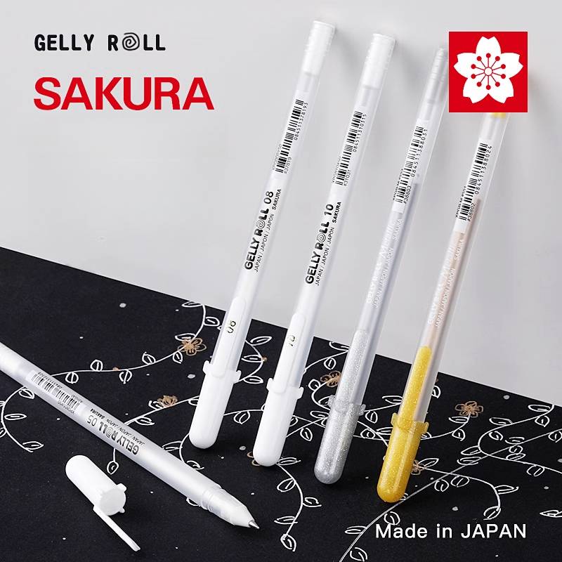Sakura Gelly Roll Gel Pens 3/5PCS Classic Highlight Pen Gel Ink Pens Bright White Highlight Sketch Markers Color Highlighting