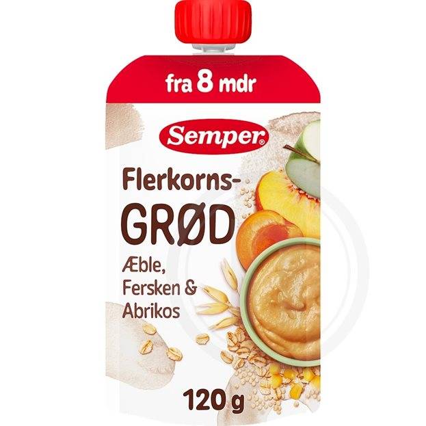 Flerkornsgrød m. æble