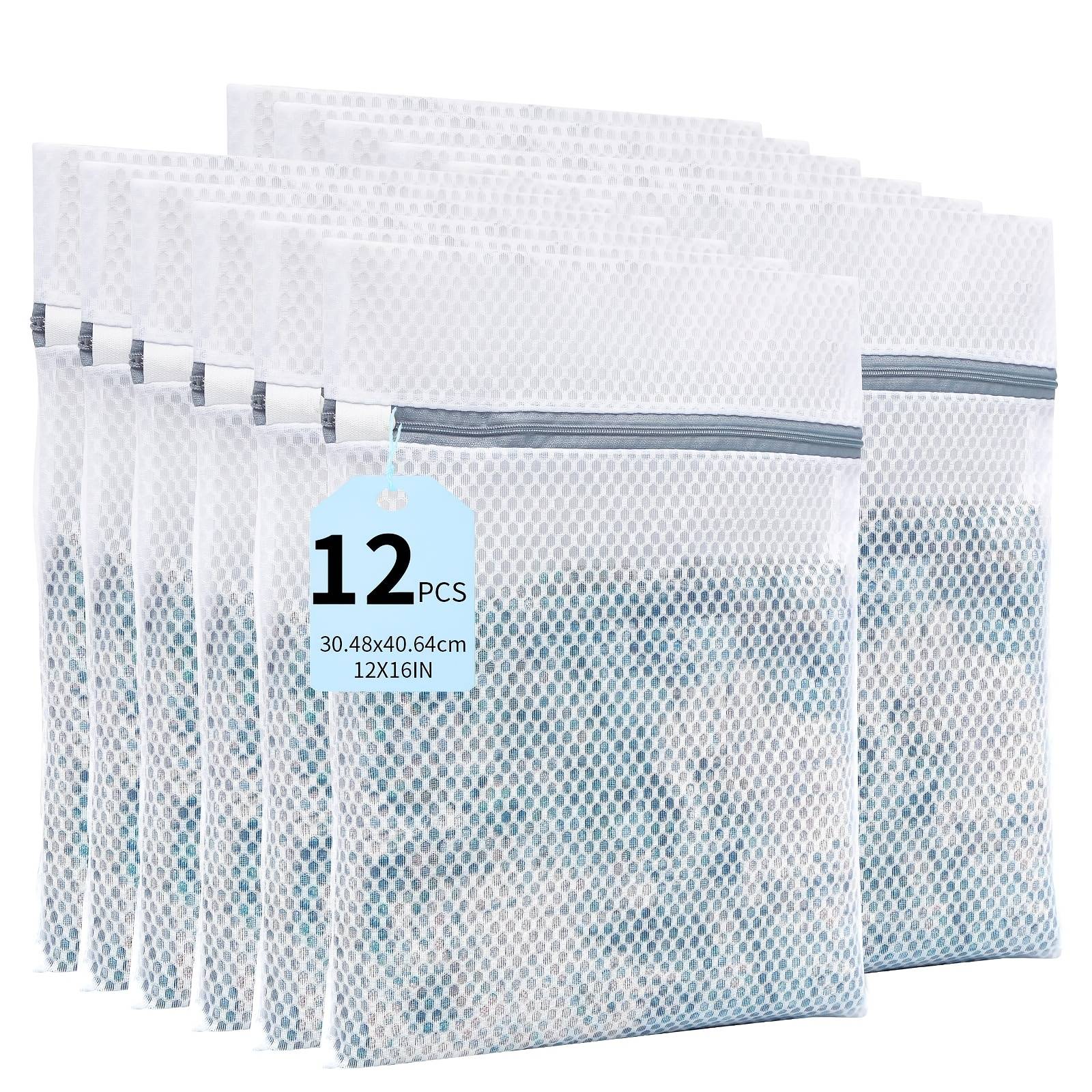 12 Laundry Bags, Mesh Laundry Bags With Sturdy Zippers, Durable Washing Machine Bags For Underwear, Bras, Socks, Clothes, And Travel Organization, 12 X 16 Inches, Laundry Bags