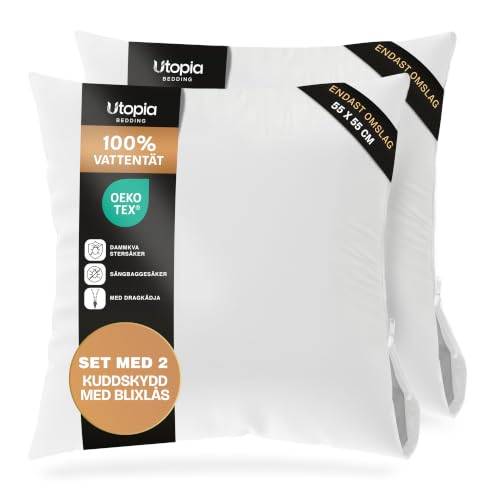Vattentäta Prydnadskuddsskydd Med Dragkedja 55x55 cm Set Med 2 Mot Vägglöss