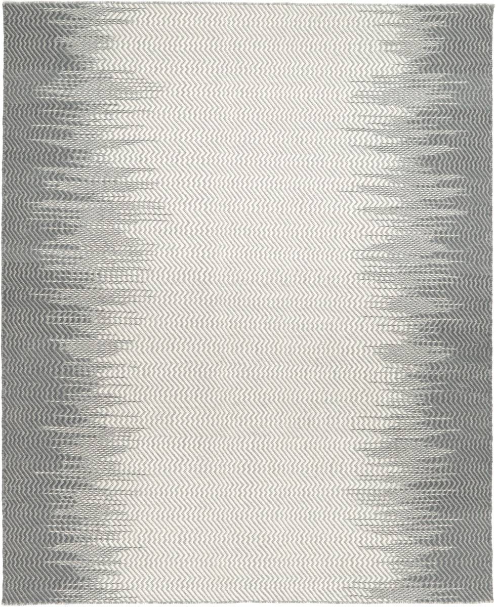 Kelim Dhorri Ikat - Ljusgrå Matta 240x300 Modern Matta Svart / Grå