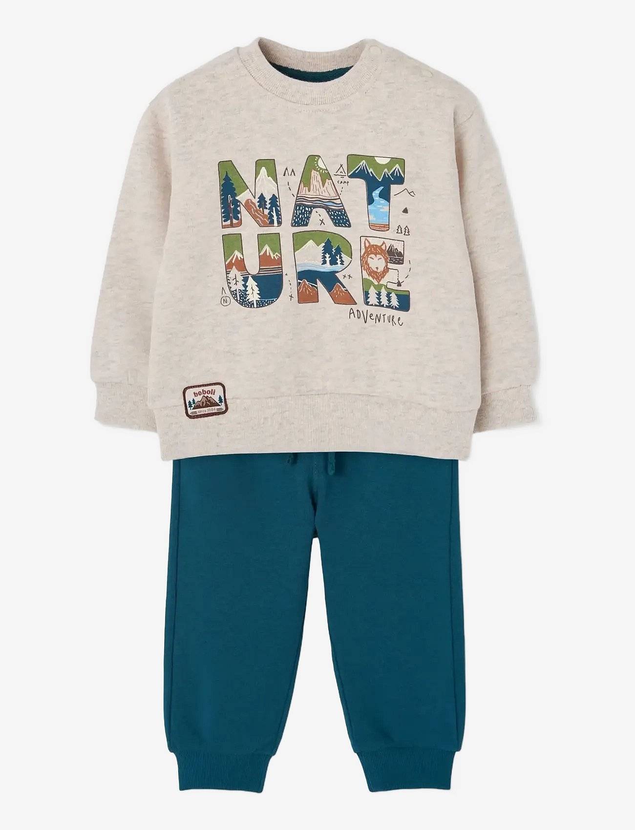 Boboli Set Fleece For Boy -Bci - Beige - 104
