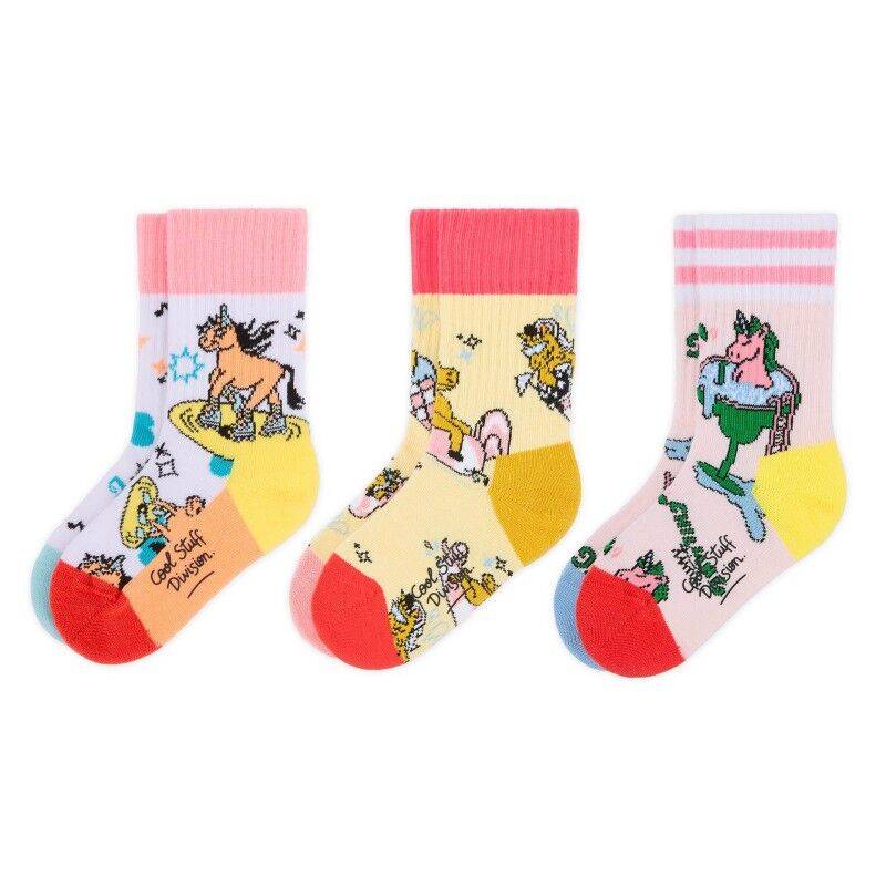 Hello Hossy Pack (3 sets) - Unicorn - Sockor - Børn Unicorn 7 - 9 år