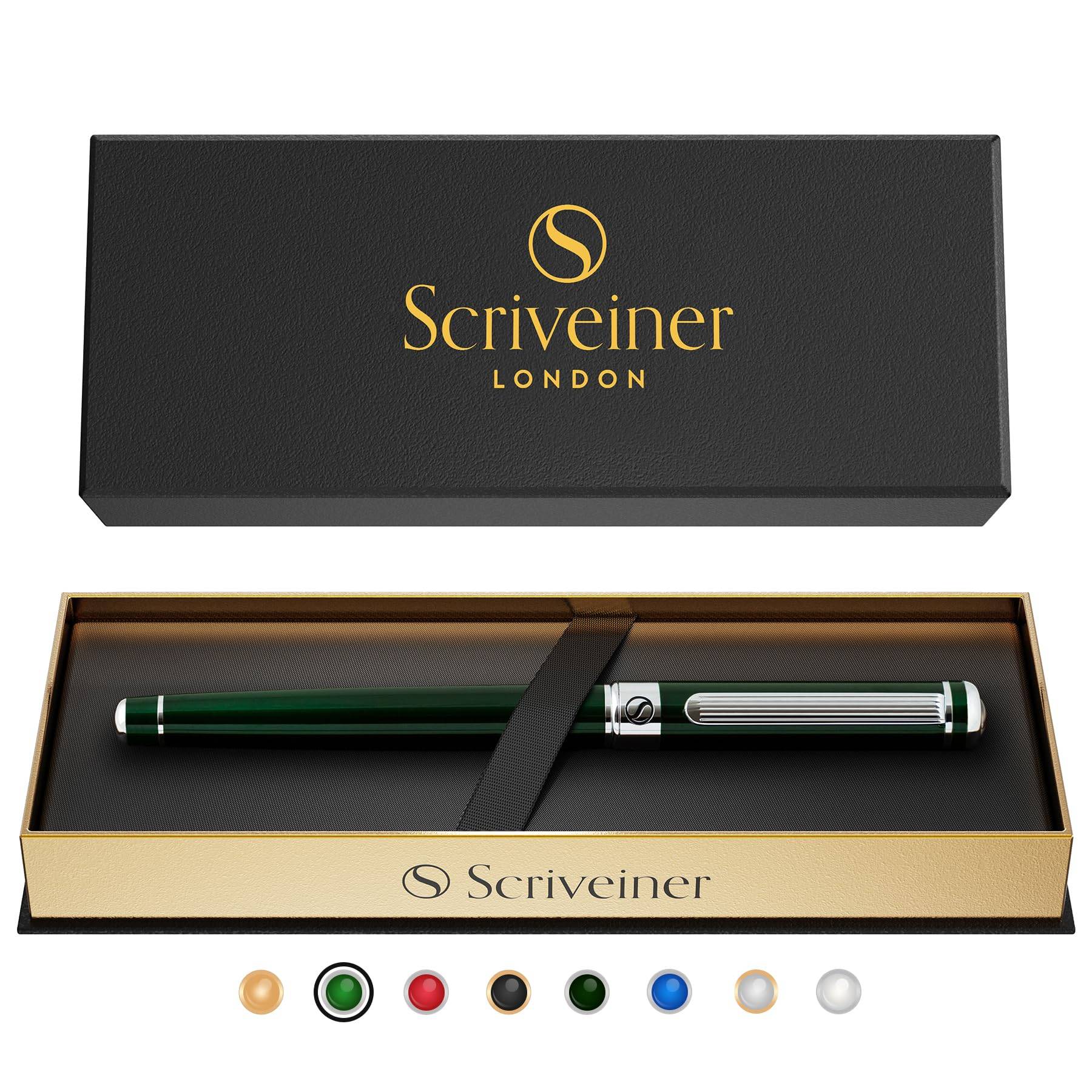 Scribe Green Rollerball Pen Fantastisk Lyxig British Racing Green Rollerballpenna med Krom Schmidt Bläck Perfekt Rollerball Presentförpackning för Män och en Fin Penna