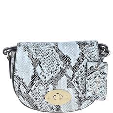 &apos;Borsa della Moda&apos; Real Leather Saddle Crossbody Bag: 63753 Snake