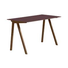 Copenhague Desk CPH90 - Water Based Lacquered Walnut/Burgundy Linoleum/