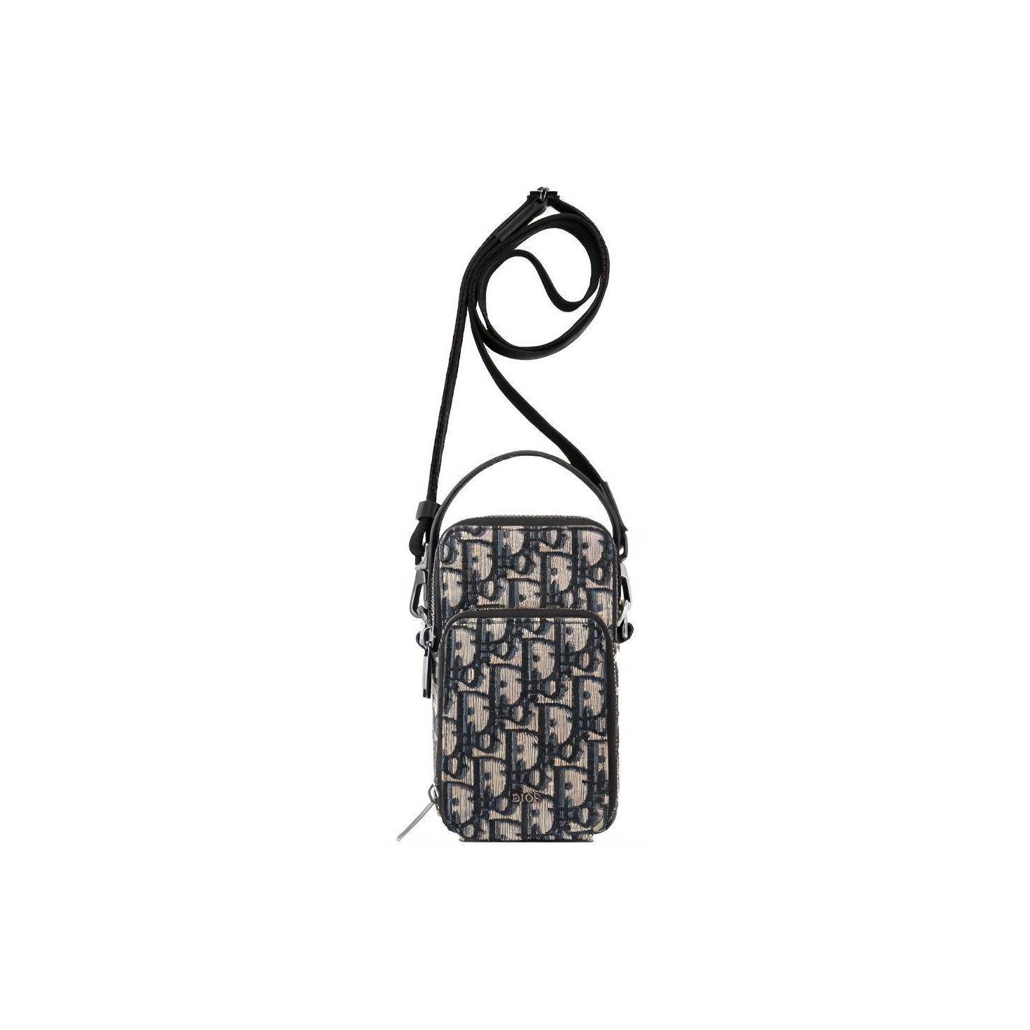Dior Rider Classic Embroidered Monogram Print Jacquard Fabric With Grain Leather Details Mini Handheld Crossbody Shoulder Bag 2OBCA326YSE-H05E Box(Basic Set+Box)