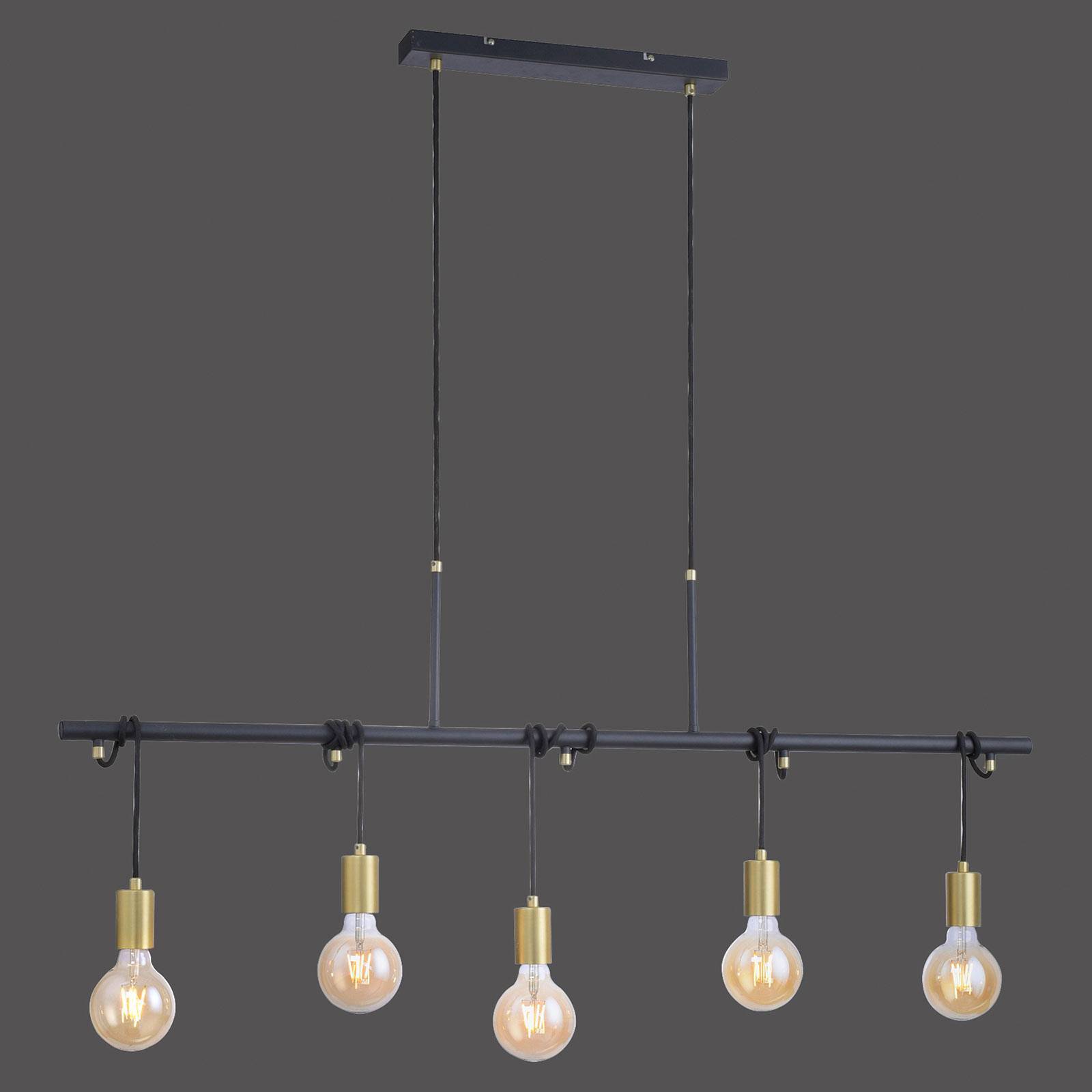 JUST LIGHT. GmbH Hänglampa Tamara, dimbar, Svart, Vardagsrum / matsal, Metall, Modern, Pendellampa