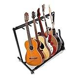 Ejoyous 5-vägs gitarrstativ, gitarrstativ, 5 fack metallstativ för 5 gitarrer, elgitarrstativ med skyddande gummidyna