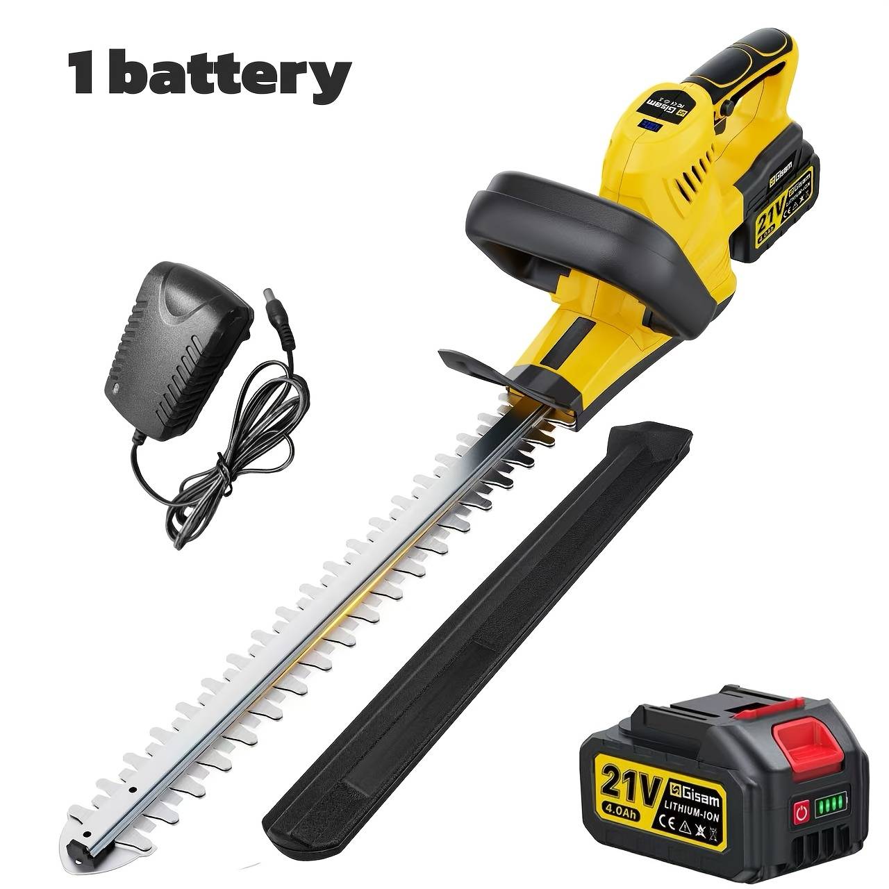 Cordless Hedge Trimmer With 4.0ah Batteries & Charger, Blade Hedge Clippers Handheld, Ergonomic Handle, Electric Hedge Trimmer For Yard/garden, Cordless