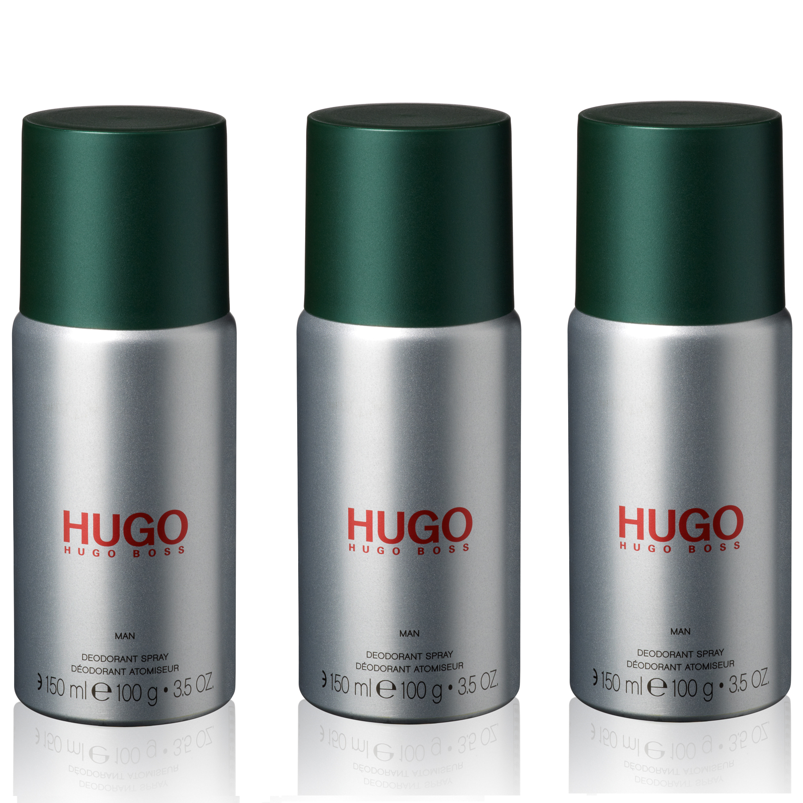 Hugo Boss - 3x Hugo Man Deodorant Spray 150 ml - Fri fragt og klar til levering - Prismatch