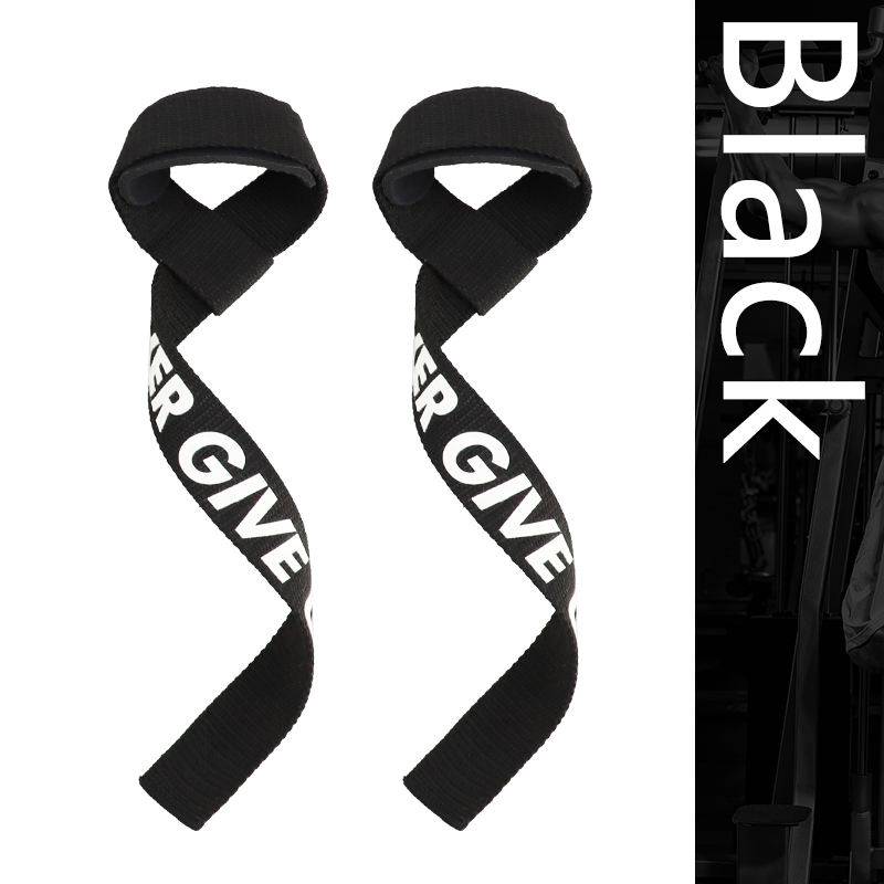 Customized Non Slip Suture Neoprene Padded Black Professional Weight Lifting Wrist Straps