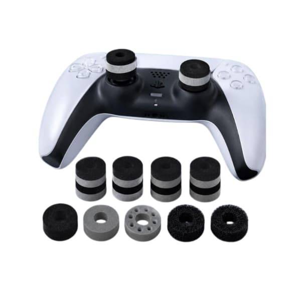 Analogspaksringar 16-pack — förbättrad precision för FPS-spel, EVA-skum, 4 motståndsnivåer, kompatibelt med PS4/PS5, Xbox, Nintendo Switch, Google Sta