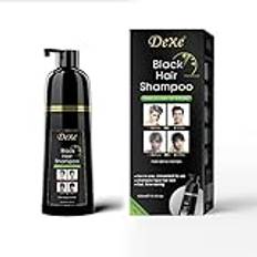 Black Hair Dye Shampoo 3-i-1, Herbal Plant Semi Permanent Hair Color Shampoo Grå Hair Cover, Black Hair Shampoo för män och kvinnor 400 ml, svart (svart, 400 ml)
