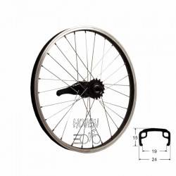 Hjul bak 406mm sv/sil 0-vxl, RD/passar bla Crescent 20 from 08 lekcykel svart na