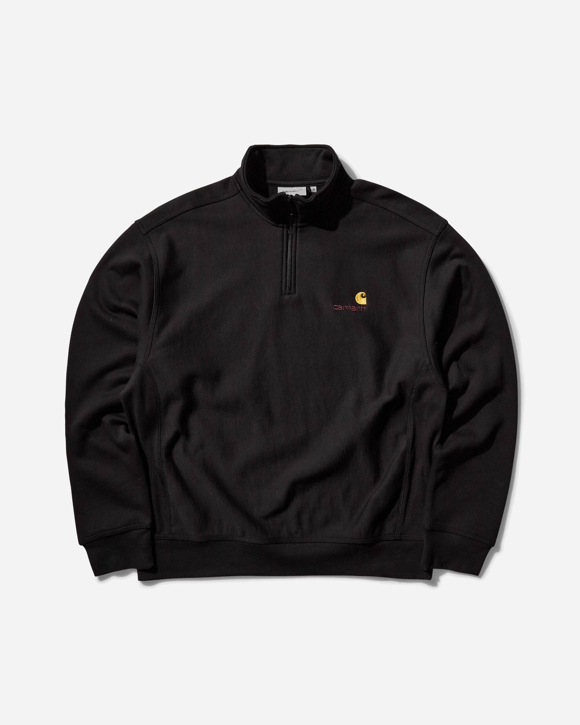 Men s Half Zip American Script Sweashirt Black