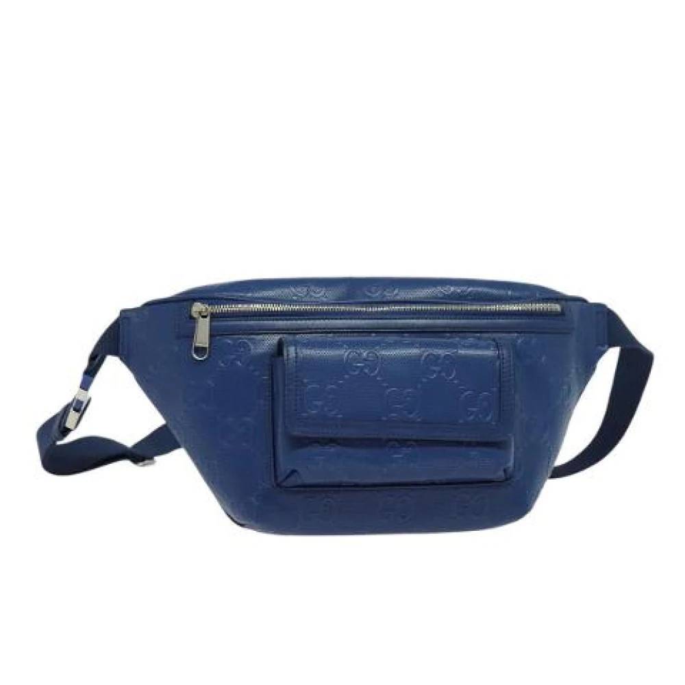 Gucci Vintage Pre-owned Canvas crossbody-tasker - Vintage - Dame - Blå - ONE SIZE - Uld