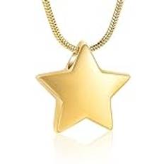 VCCWYQK Droppformad urna halsband för hund/katt tassavtryck för aska kremering smycken urna hänge halsband för män kvinnor (guld)