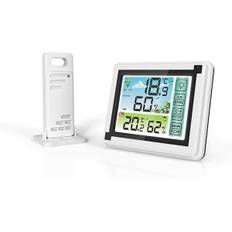2024 Ny Trådløs Vejrstation med Indendørs/Udendørs Sensor Hygrometer Digital Termometer med Stor LCD Display
