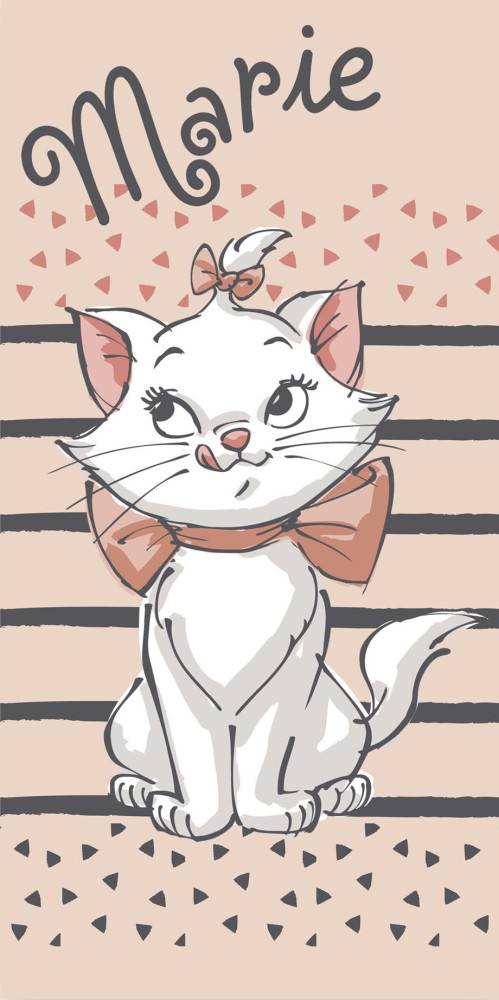 Disney Marie Yummy katt badhandduk, strandhandduk 70x140 cm