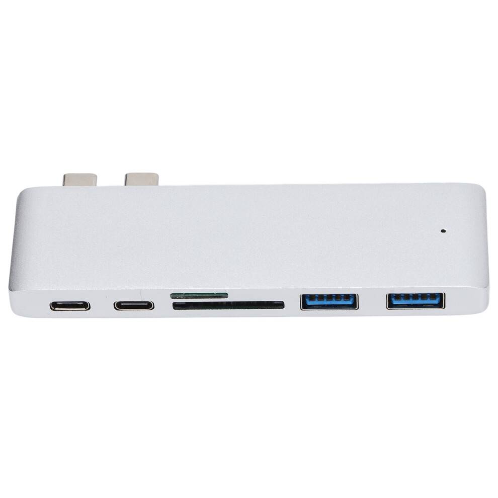 Aluminium USB C Hub6In2Med universel kompatibilitet til MacBook Pro2016-2020, alsidig adapter der tilbyder stærk strømforsyning og kompakt