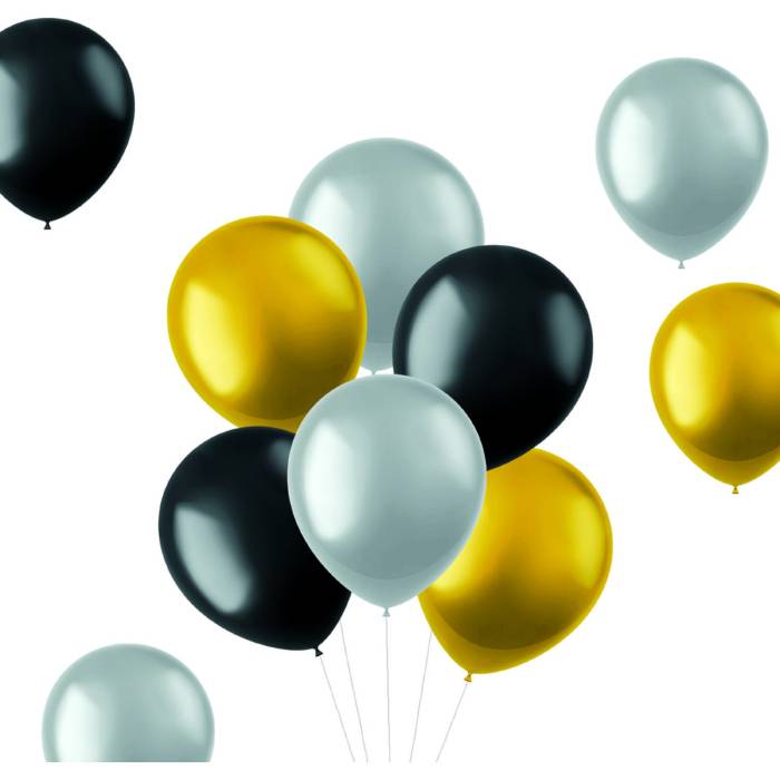 Balloner metallisk mix 10x - 33cm.