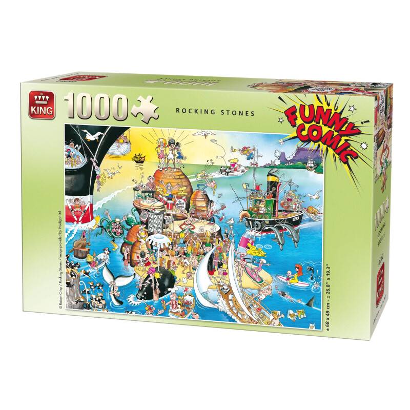 King kng05221Funny Comics Rocken, Steine Puzzle (1000Teile)