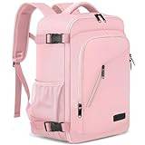 Kabinväska för under sätet, liten resväska, handbagage, ryggsäck, kabinstorlek, för flygplan, flygväska, reseryggsäck med USB-laddningsport, Rosa, 40 x 20 x 25cm-20L