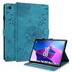 Rostant fodral för Lenovo Tab M10 3rd Gen 10,1 tum maskros PU-läder Lenovo Tab M10 3rd Gen Flip Case plånbok fodral för Lenovo Tab M10 3rd Gen 10,1 tum 2022 TB-328FU/TB-328XU blå