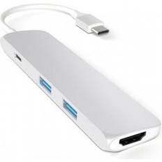 Satechi Slim USB-C Multiport Adapter V2 - Silver